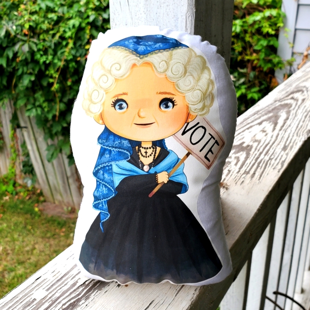 Elizabeth Cady Stanton Suffragette Pillow Pal. New.